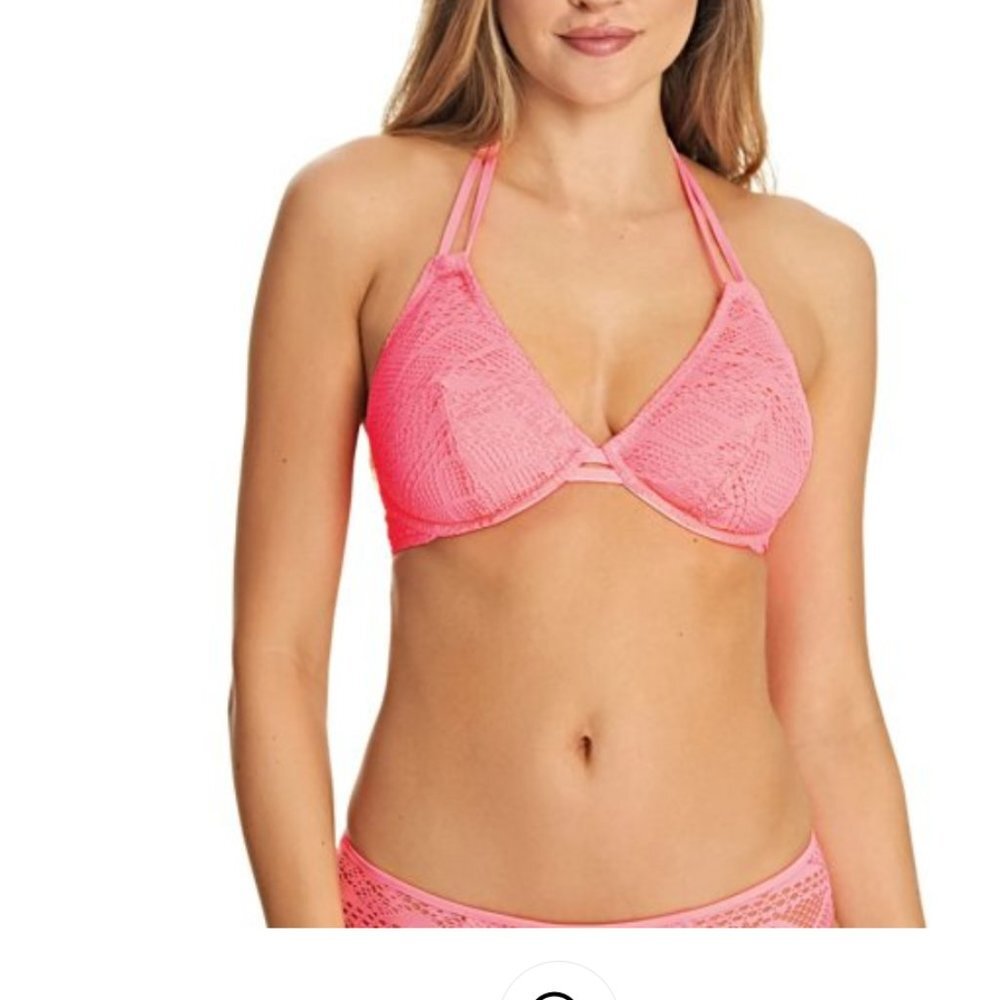 Freya Sundance Halter Bikini Top Pink NWT Sz 30G - Picture 3 of 6